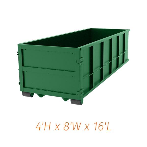 our 15 yard dumpsters can typically hold up to 4 tons of weight